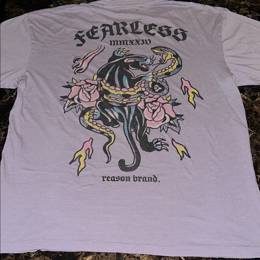 Men’s FEARLESS Lilac Graphic T-Shirt | Reason brand, XL